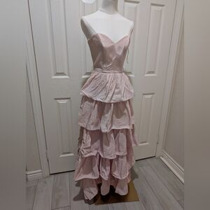 COPY - Vintage TD4 Electra Pink Tiered Ruffle Strapless Gown (Vintage Size 5/6)
